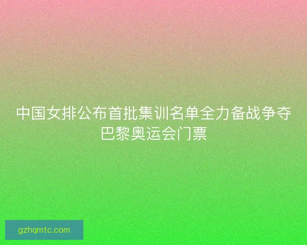 中国女排公布首批集训名单全力备战争夺巴黎奥运会门票